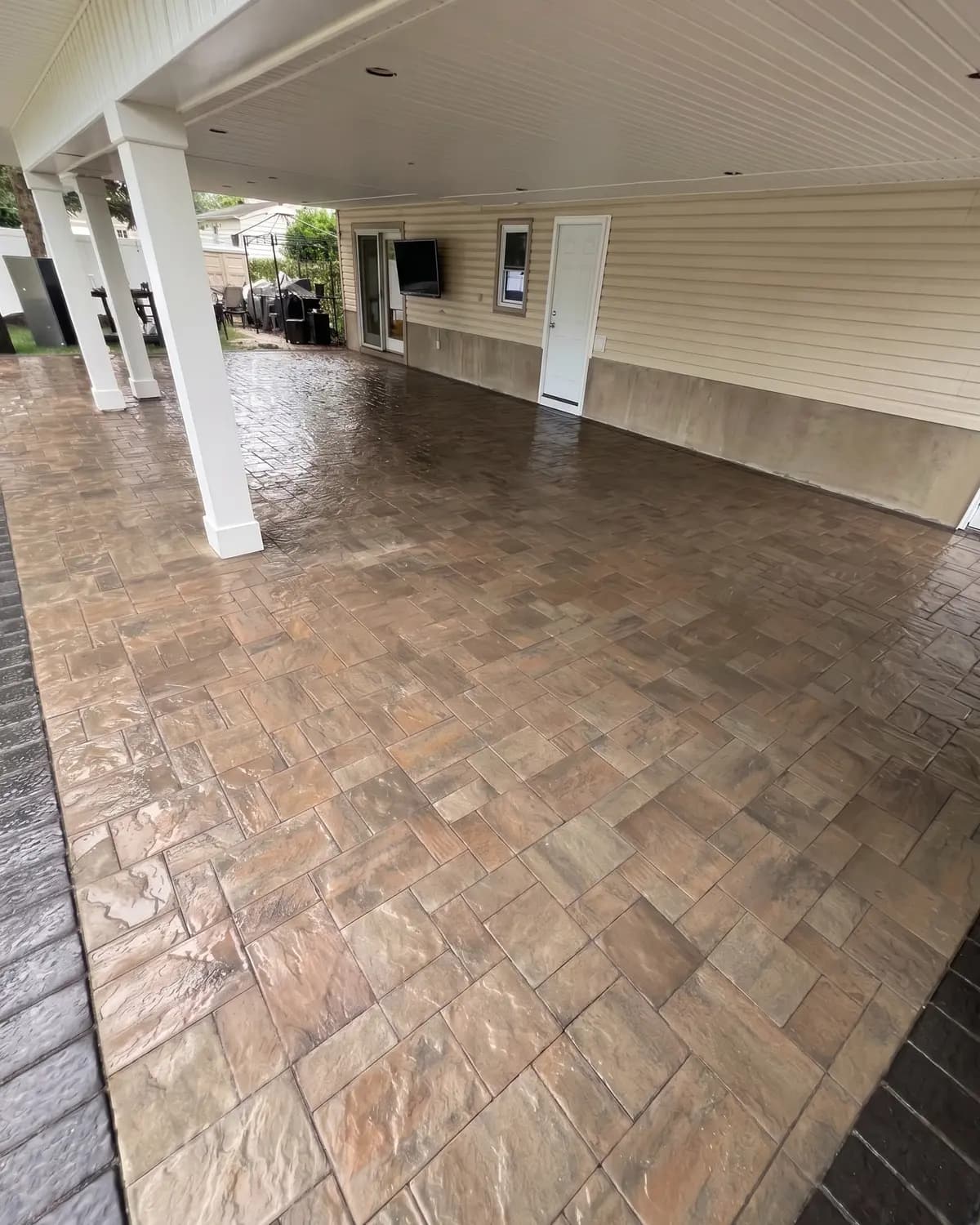 Trex deck with pergola — Paramus, NJ